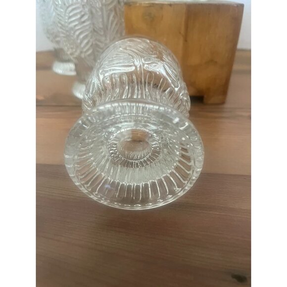 MCM Dansk Bohemian Style 8 oz Tumbler Glasses Set Of 4 Leaf Pattern Vintage - Picture 4 of 7